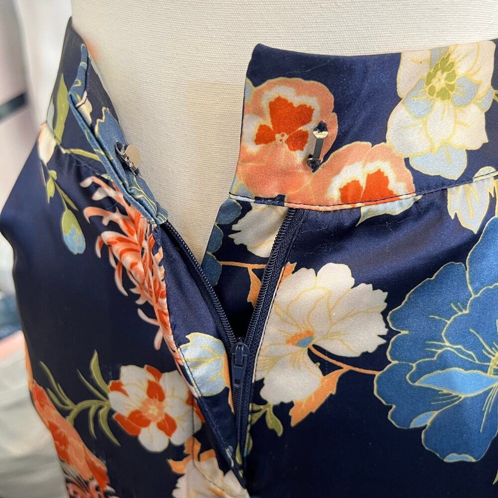 The Sang XS Floral Blazer Pants Suit Set Navy Blue Career Wedding Outfit GUC - Picture 6 of 11